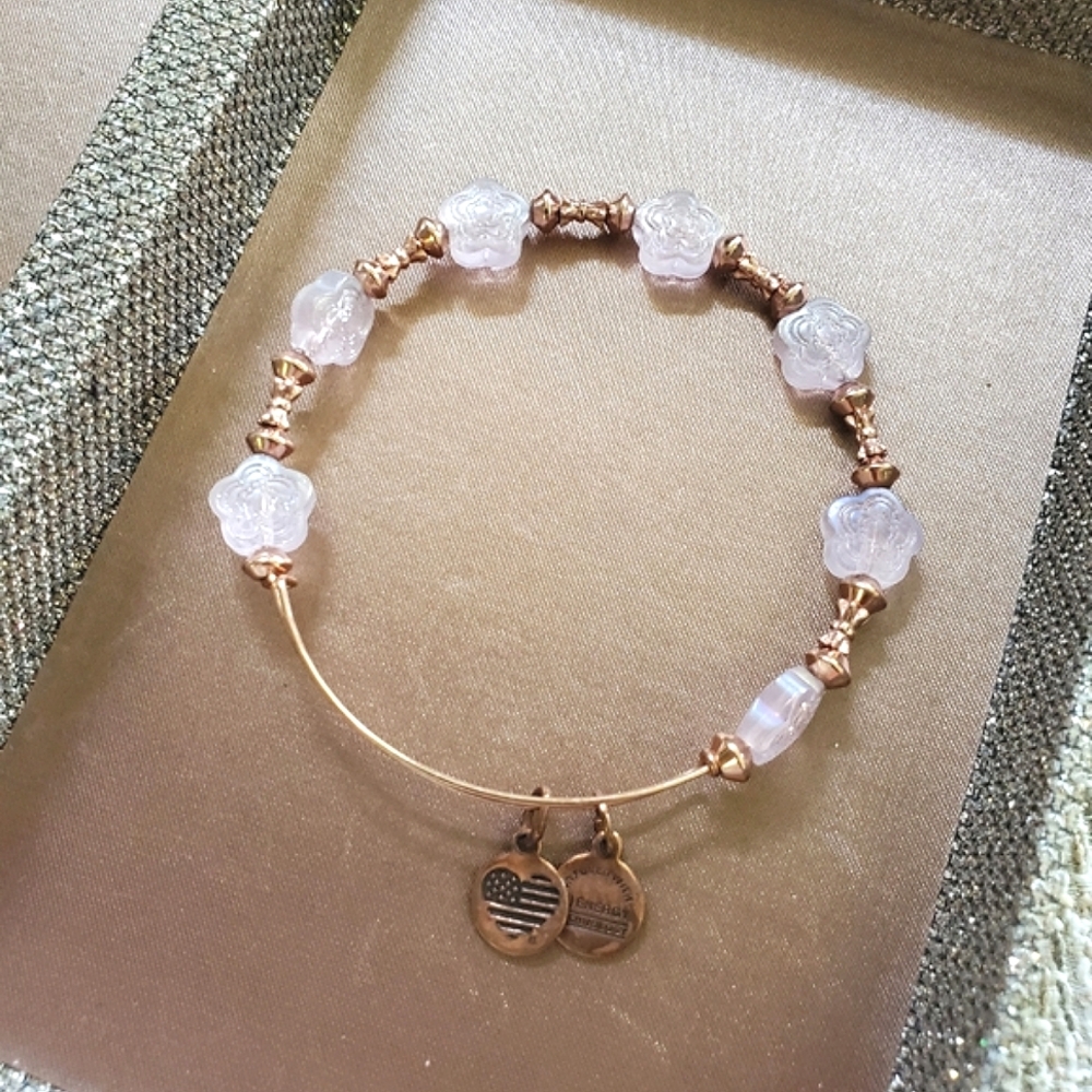 Alex and Ani Flower Halo Coral Bracelet